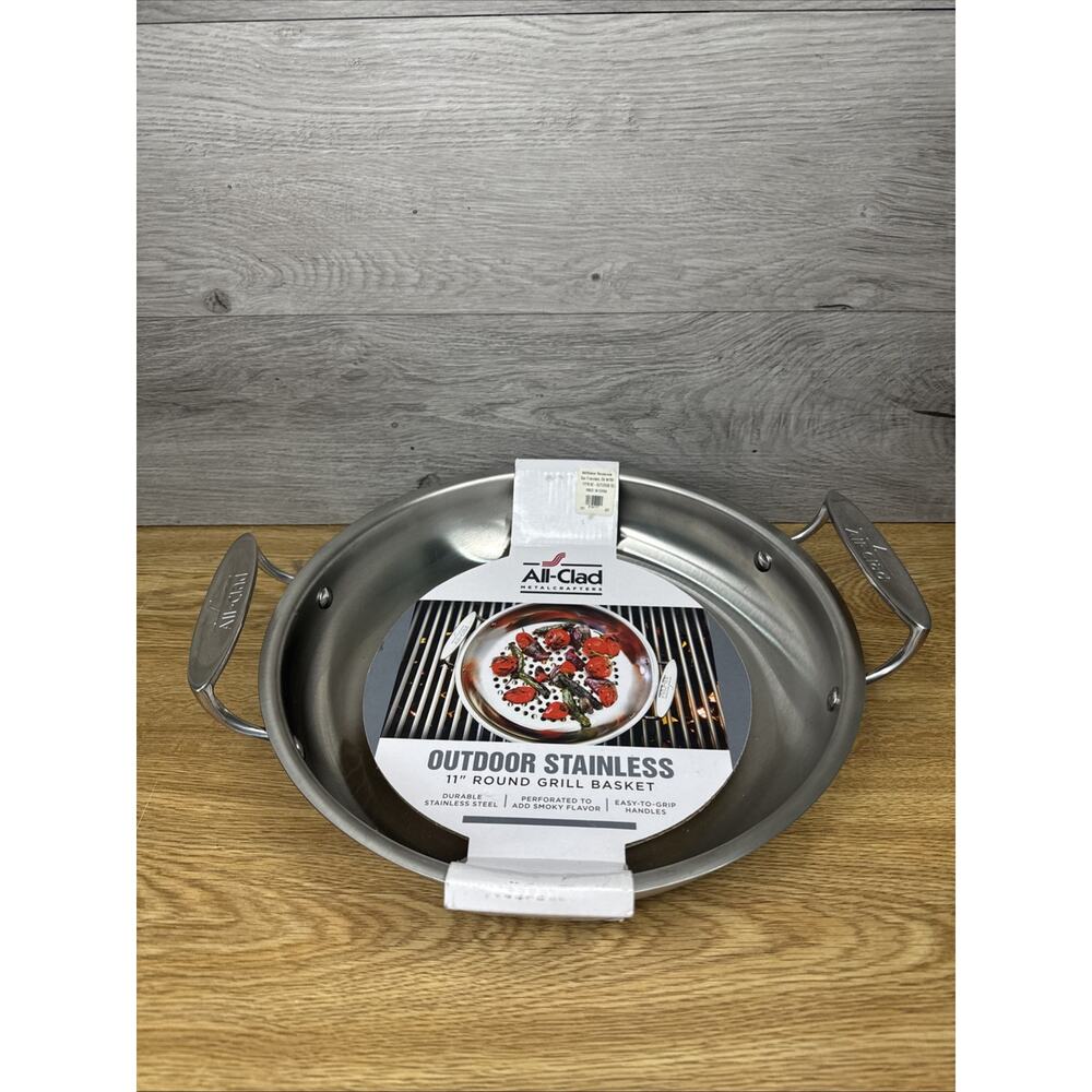 All-Clad Outdoor Stainless-Steel 11" Round Grill Basket ~NEW